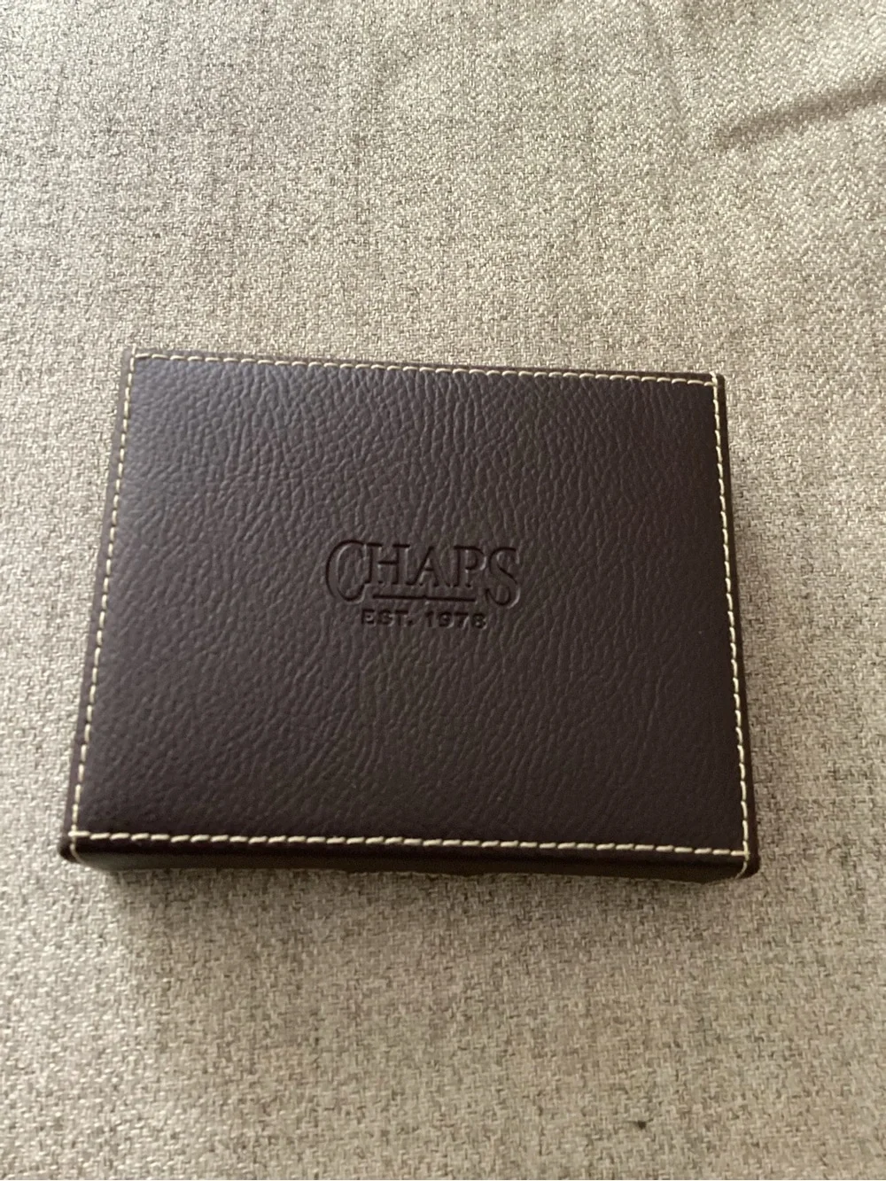 NEW! Leather CHAPS Men's Black “Passcase” Bi-Fold Wallet - brand new in box